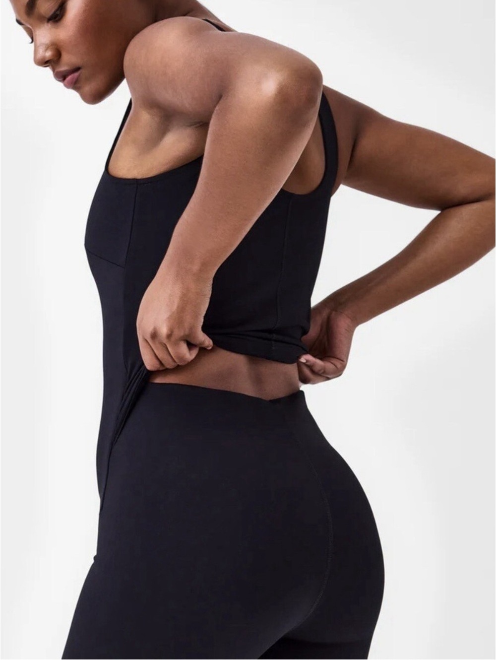 SPANX Black Sculpting Tank Jumpsuit Retail $168